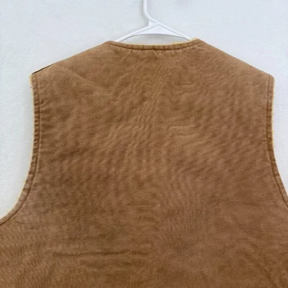 Vintage Carhartt Arctic Vest Mens XL Brown Sherpa Line Made In USA 6SV 90s - Picture 11 of 12